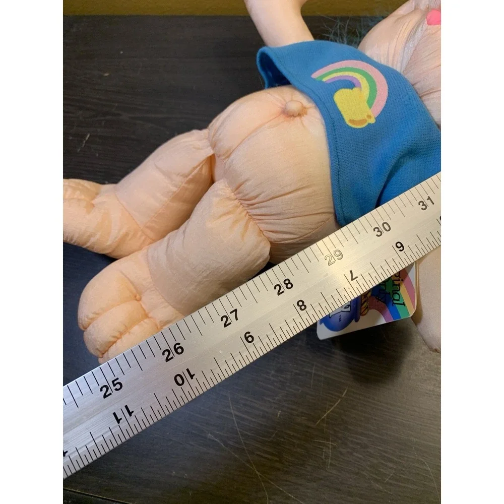 Vintage DanDee Lucky Troll Soft Stuffed Doll Nylon 11 inch Blue Shirt